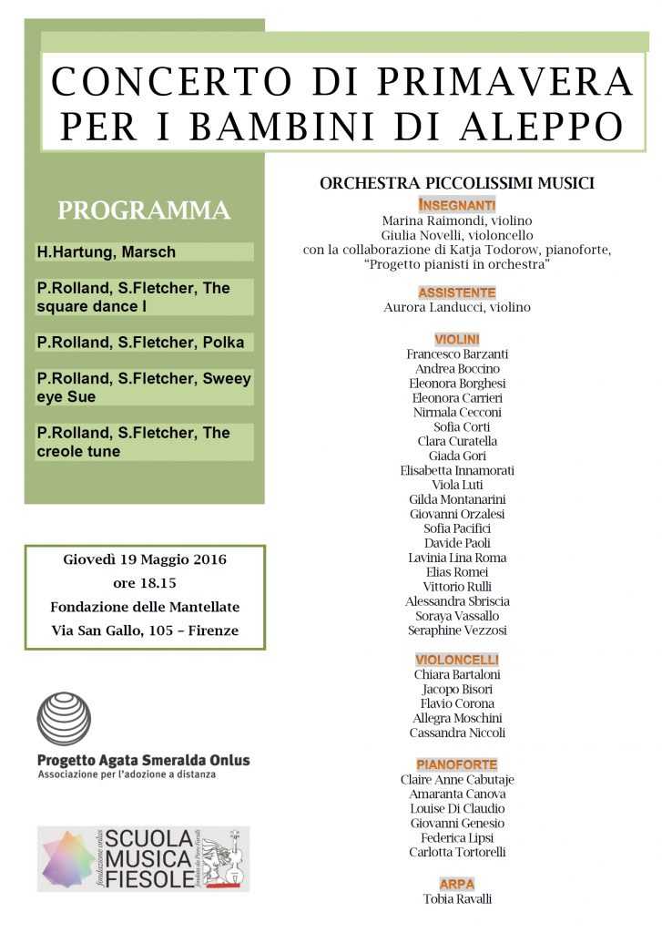 Programma concerto 19 maggio 2016